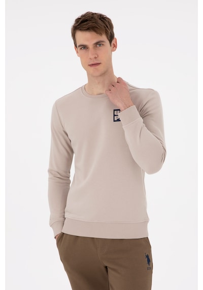 U.S. Polo Assn. Erkek Regular Fit Bisiklet Yaka Taş Sweatshirt 50293456-VR049