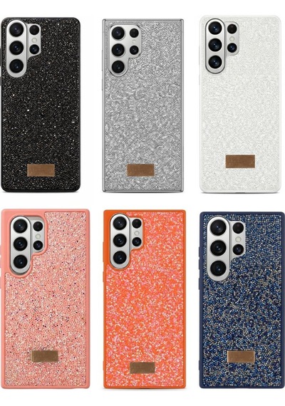 Samsung Uyumlu S26 Plus Darbeye Karşı Dayanıklı Işıltı Taş Detaylı Melt Silikon Kılıf Siyah