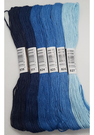 Almila 6 Adet Muline 8 Metre 6 Kat Farklı Renk Kanaviçe Nakış Ipi (527090776)