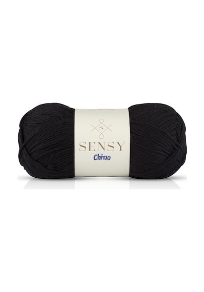 Sensy Chino El Örgü İpi Kazak Bluz Yelek Hırka İpi Tunik Amigurumi İp Siyah 100 Gr - 330 M
