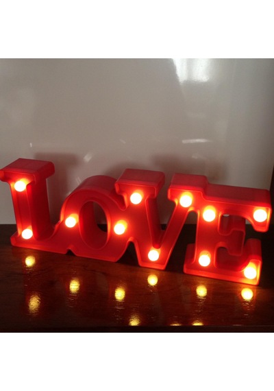 Love Temalı Lamba Çok Renkli