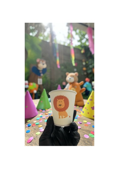 Hayvan-orman-amazon-zoo Doğumgünü Parti Aslan Temalı Tek Kullanımlık 7 Oz 50 Adet Karton Bardak 1