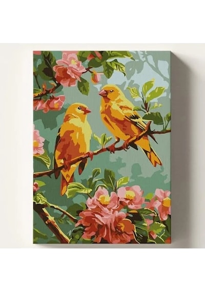 Sayılara Göre Boyama Tuval Seti, Sarı Kanarya Temalı 50x70 Cm Boyutunda
