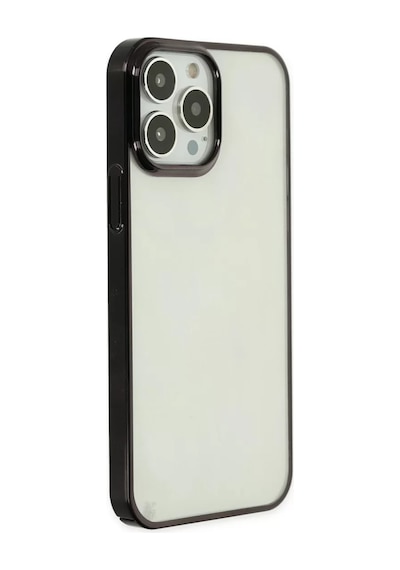 Newface Apple İphone 14 Pro Max Kılıf Element Silikon - Siyah Şeffaf