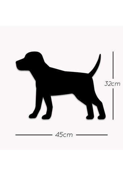 CajuArt Yürüyen Köpek Led Işıklı Siyah Ahşap Tablo Duvar Dekor