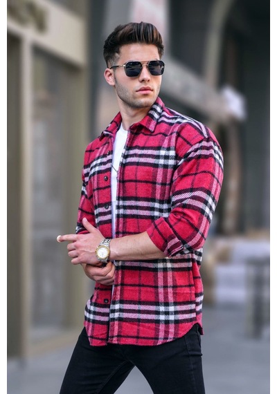 Madmext Kırmızı Regular Fit Oduncu Gömlek 5553