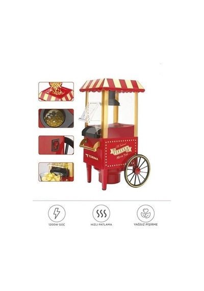 Northcity Yağsız Mısır Patlatma Popcorn Makinesi Kırmızı