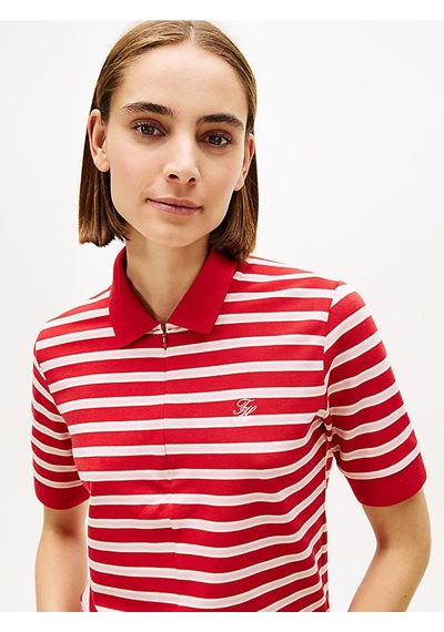 Th Scrıpt Lyocell Zıp Ss Polo Kadın Kırmızı T-shirt - Ww0ww47853 Kırmızı Th Scrıpt Lyocell Zıp Ss Polo Kadın Kırmızı T-shirt - Ww0ww47853 Kırmızı