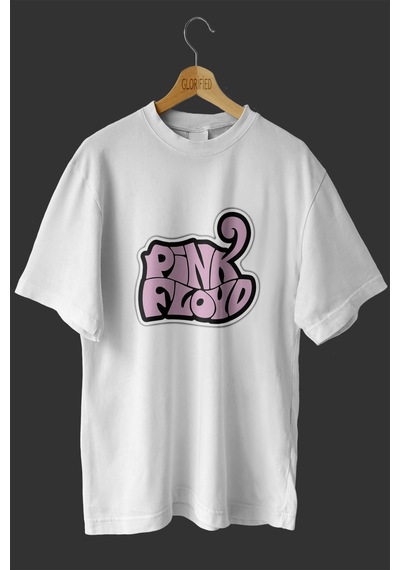 Noıssey -wed Pink Floyd Tasarım Baskılı Oversize T-shirt Tişört Beyaz