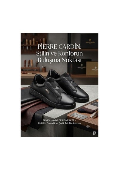 Pierre Cardin Erkek Siyah Hakiki Deri Sneaker Günlük Ayakkabı Kauçuk Taban Özel Seri Tarz Model Pierre Cardin Erkek Siyah Hakiki Deri Sneaker Günlük Ayakkabı Kauçuk Taban Özel Seri Tarz Model
