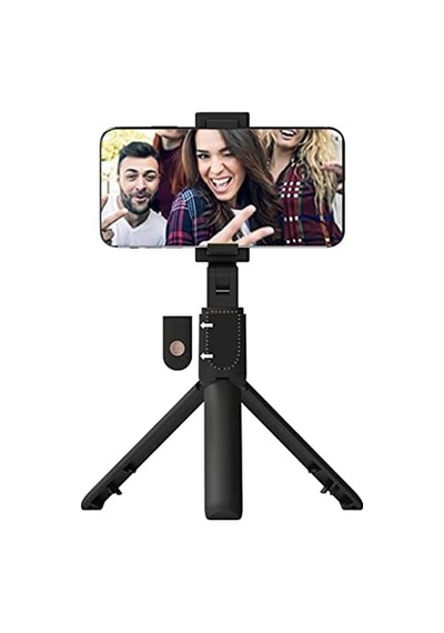 Talent Bluetooth Telefon Tripod Selfie Çubuğu, Uzaktan Kontrollü Kumandalı, 19.5 Cm, 270 Dönebilir, Katlanabilir Siyah
