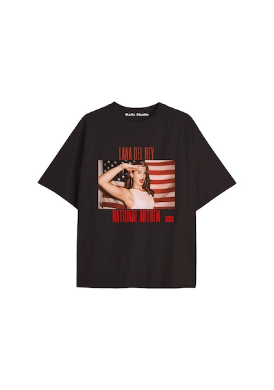 Kalic Studio Lana Del Rey Oversize T-shirt Kod27 Siyah-27