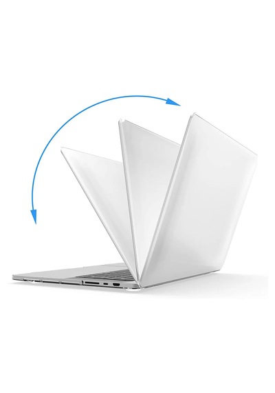 Apple Uyumlu MacBook Pro 16" M1 - M2 Hard Shell Sert Kapak Kılıf - Şeffaf