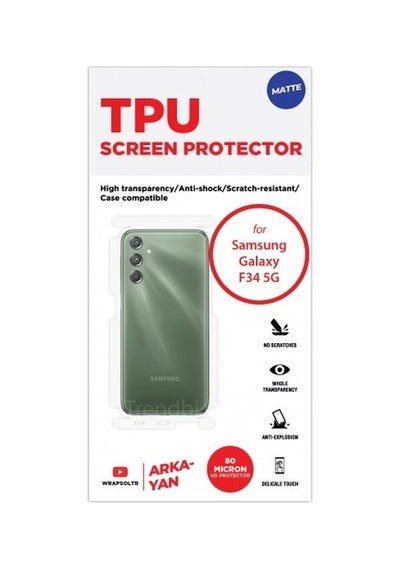 Samsung Galaxy Uyumlu F34 5g Mat Arka Ve Yan Koruyucu Tpu Film