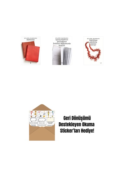 Defterler + Sylvia Plath'ın Şairliğinin İntihar Bağlamında Analizi + Daktiloya Çekilmiş Şiirler + Okuma Sticker'ları