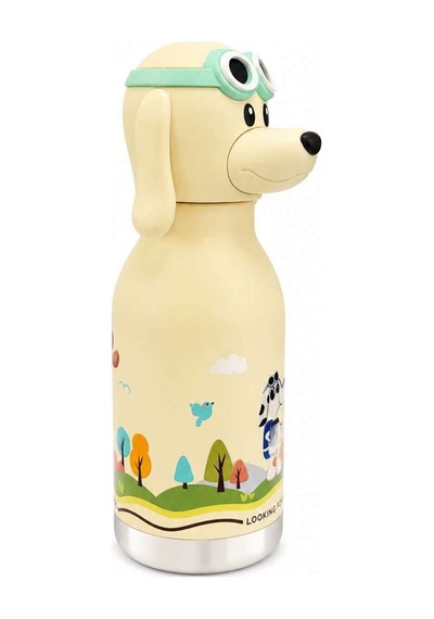 Koı Bej Köpek 500 Ml Paslanmaz Çelik-pipetli Çocuk Termosu Ve Suluk Bej Bej