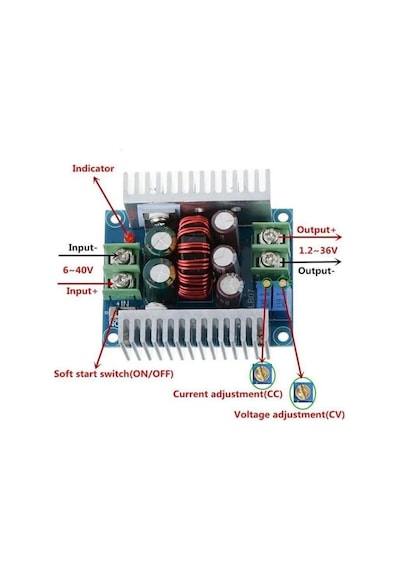 Dc-dc 300w 20a Ayarlanabilir Voltaj Düşürücü Modül Çok Renkli