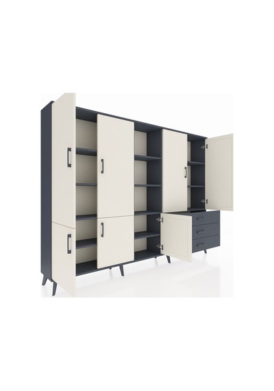 Arges Dolap 11 Raflı 3 Çekmeceli 7 Kapaklı 220x30x163 Antrasit-aytaşı/antrasit Aytası/antrasıt - Antrasıt Arges Dolap 11 Raflı 3 Çekmeceli 7 Kapaklı 220x30x163 Antrasit-aytaşı/antrasit Aytası/antrasıt - Antrasıt