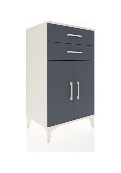 Hyperion Komodin Tek Raflı 2 Çekmeceli 2 Kapaklı 60x44x106 Aytaşı-antrasit Aytası