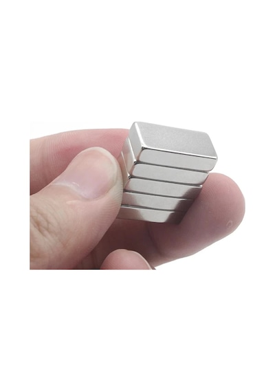 2 Adet 20x10x5 Mm Neodyum Magnet N35 Güçlü Mıknatıs Köşeli Ve Dayanıklı Nikel Kaplama