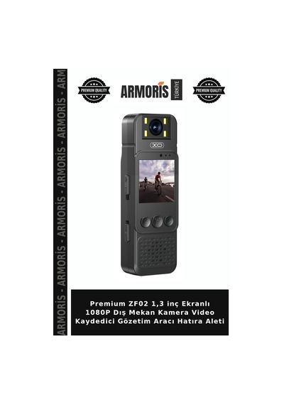 Premium Zf02 1,3 İnç Ekranlı 1080p Dış Mekan Kamera Video Kaydedici Gözetim Aracı Hatıra Aleti
