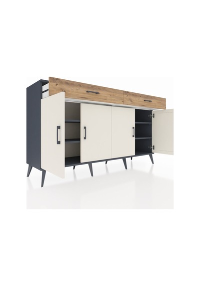 Hyperion Konsol 4 Raflı 2 Çekmeceli 4 Kapaklı 176x44x99 Antrasit- Antrasit-aytaşı/çam Hyperion Konsol 4 Raflı 2 Çekmeceli 4 Kapaklı 176x44x99 Antrasit- Antrasit-aytaşı/çam