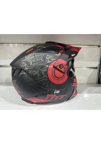 Mt Helmets Streetfıghter Sv Aztec B5 Motosiklet Kaskı Mat Siyah - Kırmızı