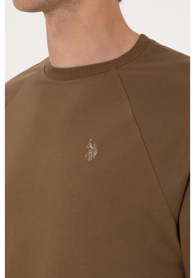 U.S. Polo Assn. Erkek Regular Fit Bisiklet Yaka Haki İnce Basic Sweatshirt 50313752-VR027 U.S. Polo Assn. Erkek Regular Fit Bisiklet Yaka Haki İnce Basic Sweatshirt 50313752-VR027