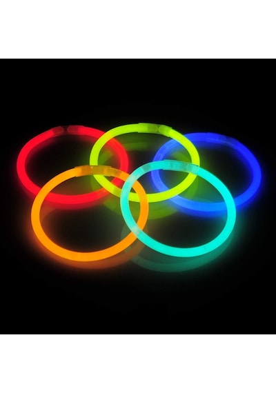100 Adet Glow Sticks Bilezikler, Karanlıkta Parlayan Parti Malzemeleri
