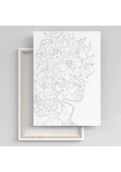 Sayılarla Boyama Tuval Seti - Sarı Elbiseli Kız 40x50 Cm
