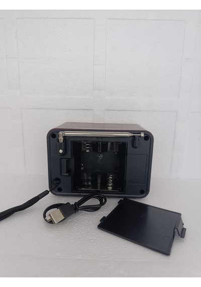 Nostaljik Radyo Klasik Radyo Bluetooth Hoparlör Usb-tf Çalar Ses Bombası Şarjlı Radyo - Bordo- Tek E