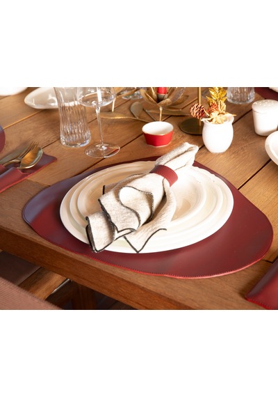 Velato Leather Place Mat Set Kahverengi