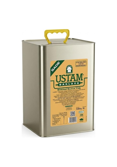 Ustam Baklava Bitkisel Susuz Yağı Sade 18 Lt 18 L