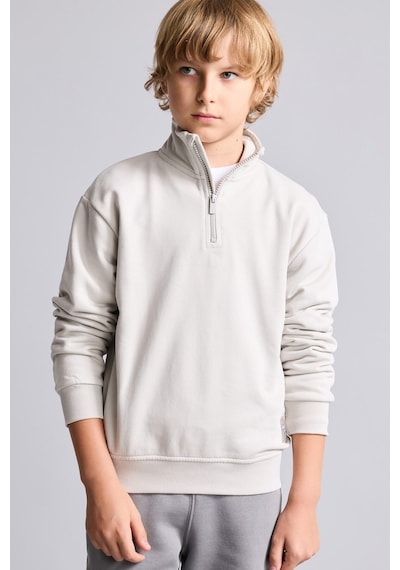 Defacto Oversize Yarım Fermuarlı Dik Yaka Sweatshirt Erkek Çocuk H7132a826augr294 Gri-gr294