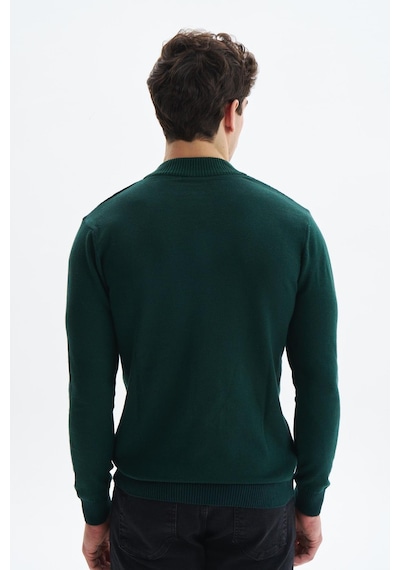 AR-MA Arma Erkek Slim Fit Likralı Akrilik Kumaş Yarım Yaka Triko Kazak K0kro0864 Yeşil