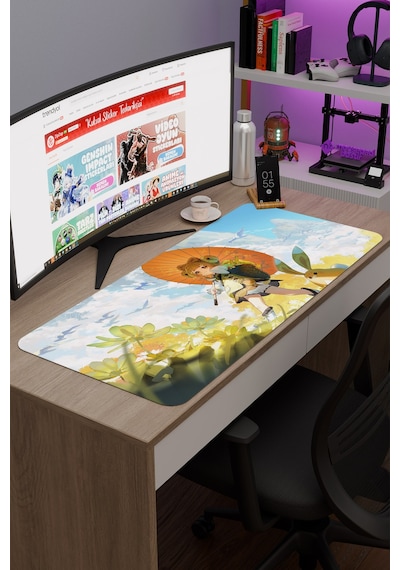 Yaoyao Genshin Impact Anime Oyuncu V5 - 90x40 Xxl Gaming Mouse Pad Fare Altlığı
