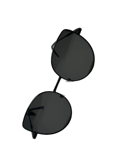 Thentech Erkek Ve Kadınlar İçin Polarize Siyah Cam Oval Unisex Güneş Gözlüğü Dma 20 Siyah