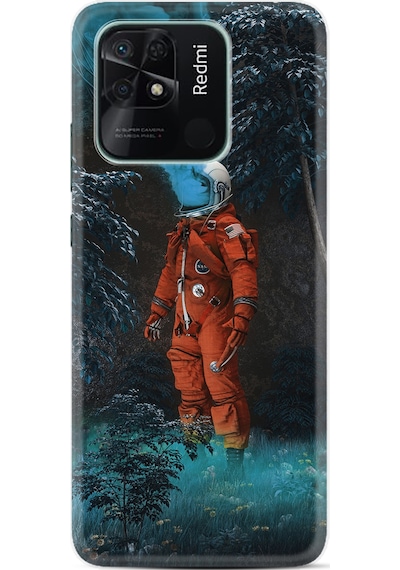 Xiaomi Redmi 10C Kılıf Silikon Desen Özel Seri Astronot Smoke 1769