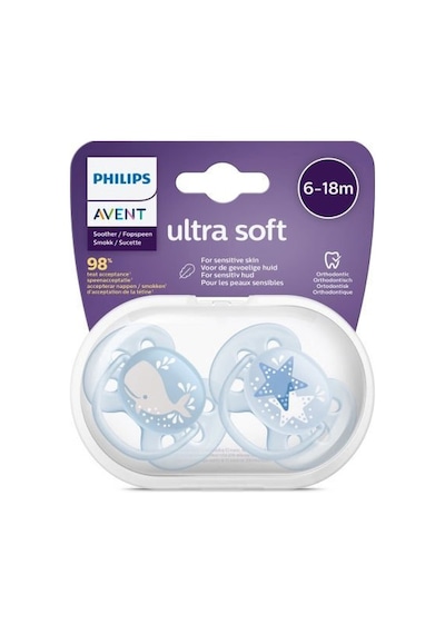 Philips Avent Ultra Soft Emzik 6-18 Ay Erkek-9035902201775 Beyaz