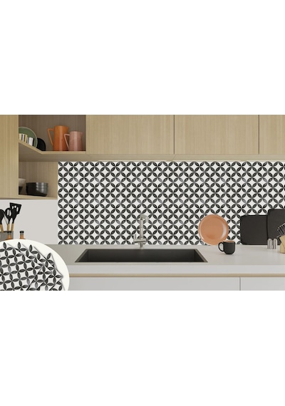 Tink KENDİNDEN YAPIŞKANLI YUVARLAK RETRO DESENLİ PVC KARO 30X30