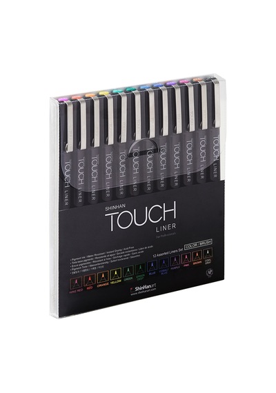 Touch Liner Brush Pen Fırça Uçlu Kalem Seti 12 Renk