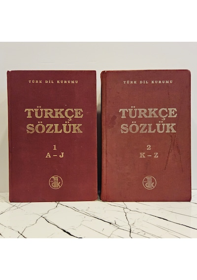 Türk Dil Kurumu Türkçe Sözlük 1 + 2 Cilt Takım - A - J + K - Z - T.d.k.