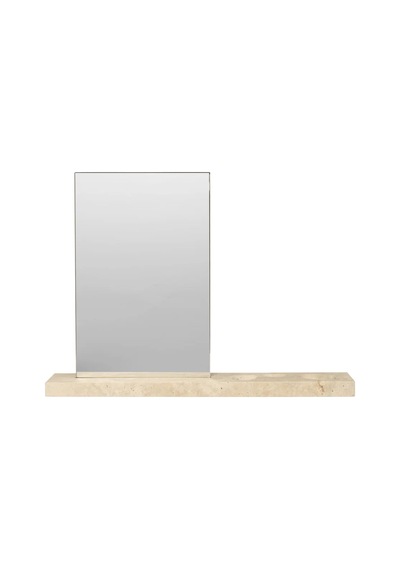 Caseta Traverten Tabanlı Masa Üstü Ayna Dekoratif Ve Şık Tasarım 45x32 Cm Çok Renkli