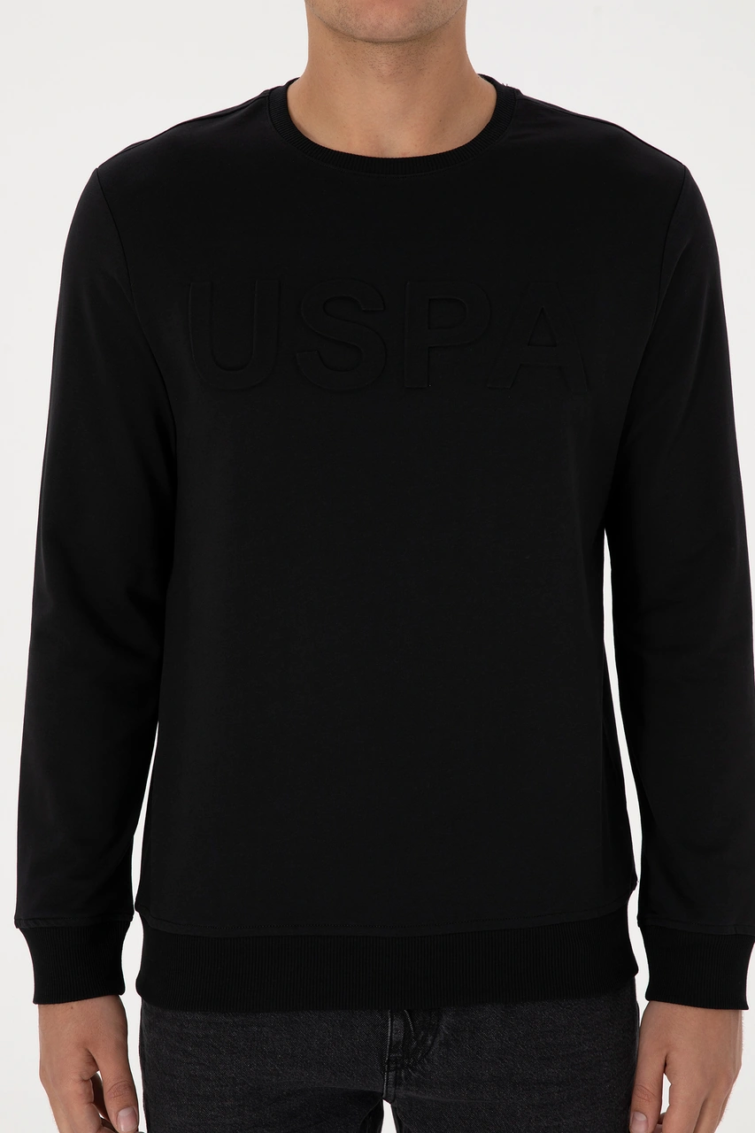 U.S. Polo Assn. Erkek Regular Fit Bisiklet Yaka Siyah Basic Sweatshirt 50307793-VR046