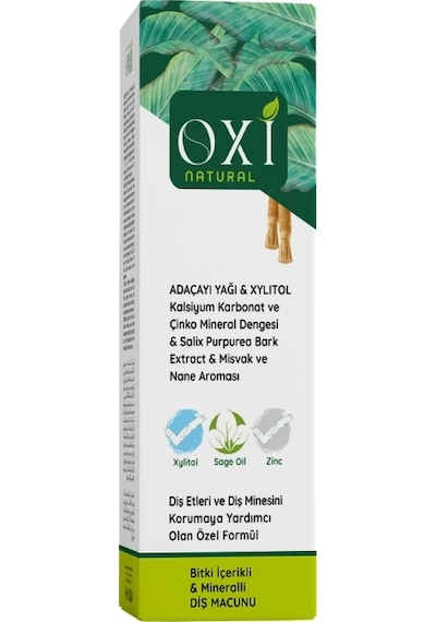 Oxi Natural Bitki İçerikli Mineralli Diş Macunu 70 Ml. Temel Bakım