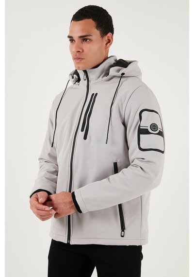 Buratti Regular Fit Çıkarılabilir Kapüşonlu Cepli Erkek Mont 497Albert Taş