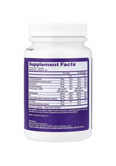 Advanced Orthomolecular Research Aor, Advanced B Complex , 90 Capsules