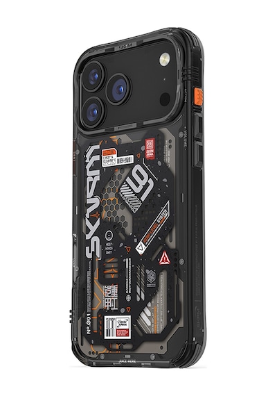 Apple Uyumlu iPhone 17 Pro Max Kılıf Desenli Airbag Tasarımlı Skinarma Spectra Kapak Siyah Siyah