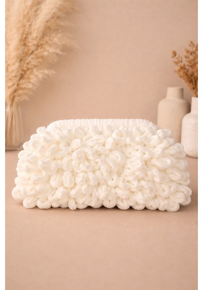 Melonndesign Kadın Portföy Puffy Çanta Krem 35 24 Cm Kırmızı