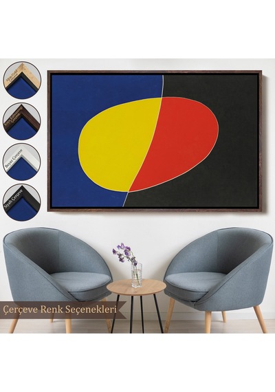 Ahşap Çerçeveli Joan Miro Güneşin Şarkısı Tablosu-7075